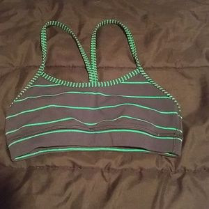 Lululemon Navy/Green Striped Sports Bra
